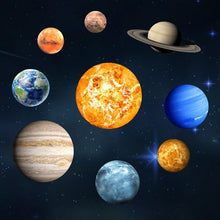 画像をギャラリービューアに読み込む, 9pcs/set 9 Planet Solar System Luminous Wall Stickers / 太陽系9惑星夜光ステッカー
