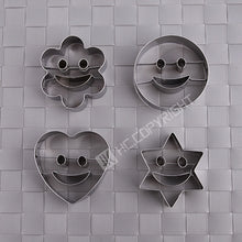 画像をギャラリービューアに読み込む, 4 Pcs In Heart / Star / Round / Plum Blossom Mold / ニコちゃんクッキング４ピースセット
