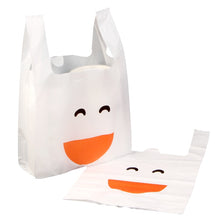 画像をギャラリービューアに読み込む, white smiley cute food takeout bags 100pcs/lot,/ スマイリーフェイスプラスチックバッグ100枚
