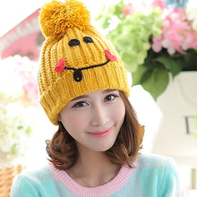 画像をギャラリービューアに読み込む, Handmade Knitted Cap for Women / ニコちゃんニットキャップ
