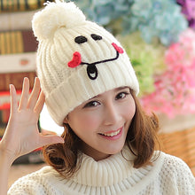 画像をギャラリービューアに読み込む, Handmade Knitted Cap for Women / ニコちゃんニットキャップ
